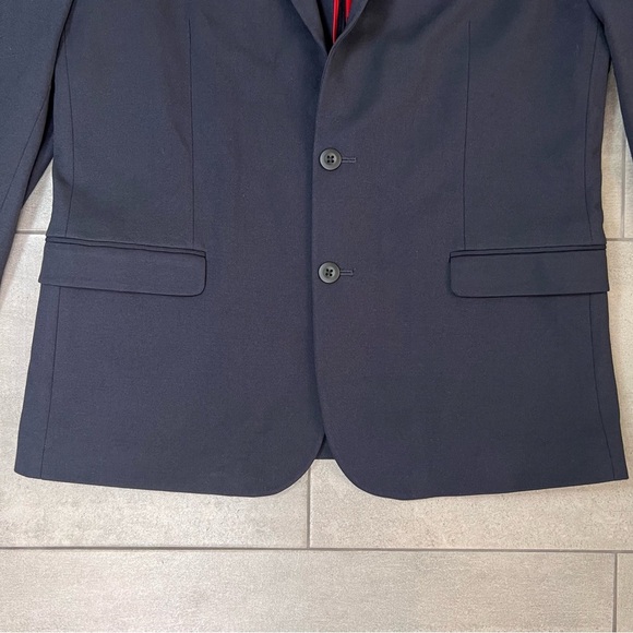 Express Performance Navy Blue Slim Sport Coat Size 44R - Picture 3 of 11